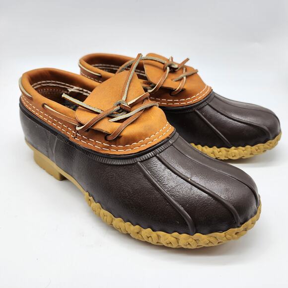 L.L. Bean Rubber Moc Rain Duck Boots Brown Gum Women's 6.5 WIDE - Picture 1 of 6